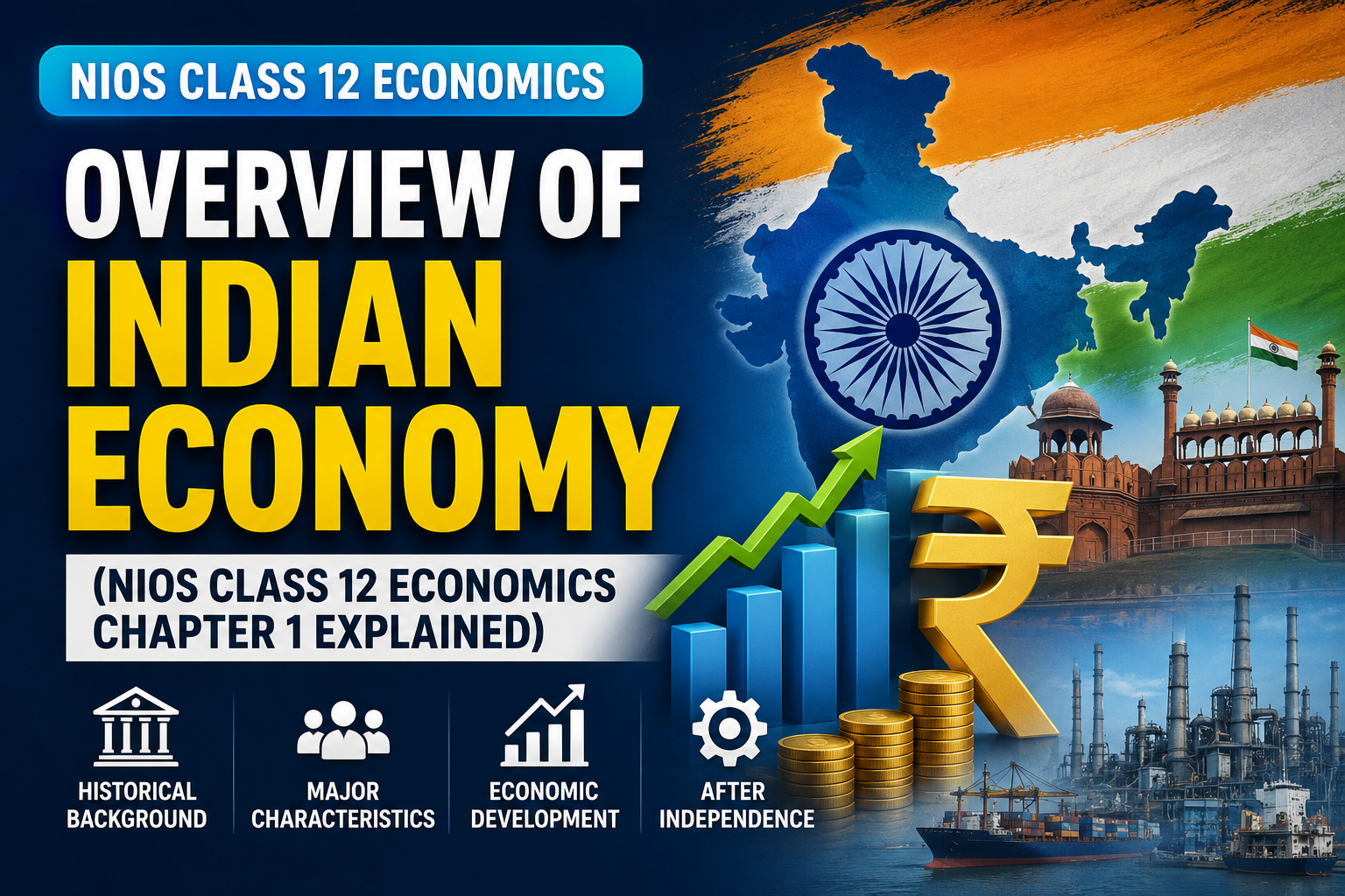 Overview of Indian Economy NIOS Class 12 Economics Chapter 1 Explained with Indian economy growth, development, and historical background concepts